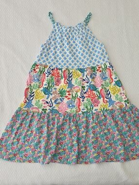 MINI BODEN Size 8-9 Enola Hotchpotch Jersey Dress Multi Flowerbed